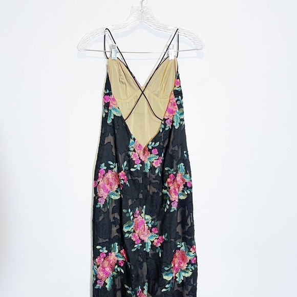 Michael Costello x Revolve Savannah Gown Black Embroidered Dress SZ S MINT - Picture 5 of 10